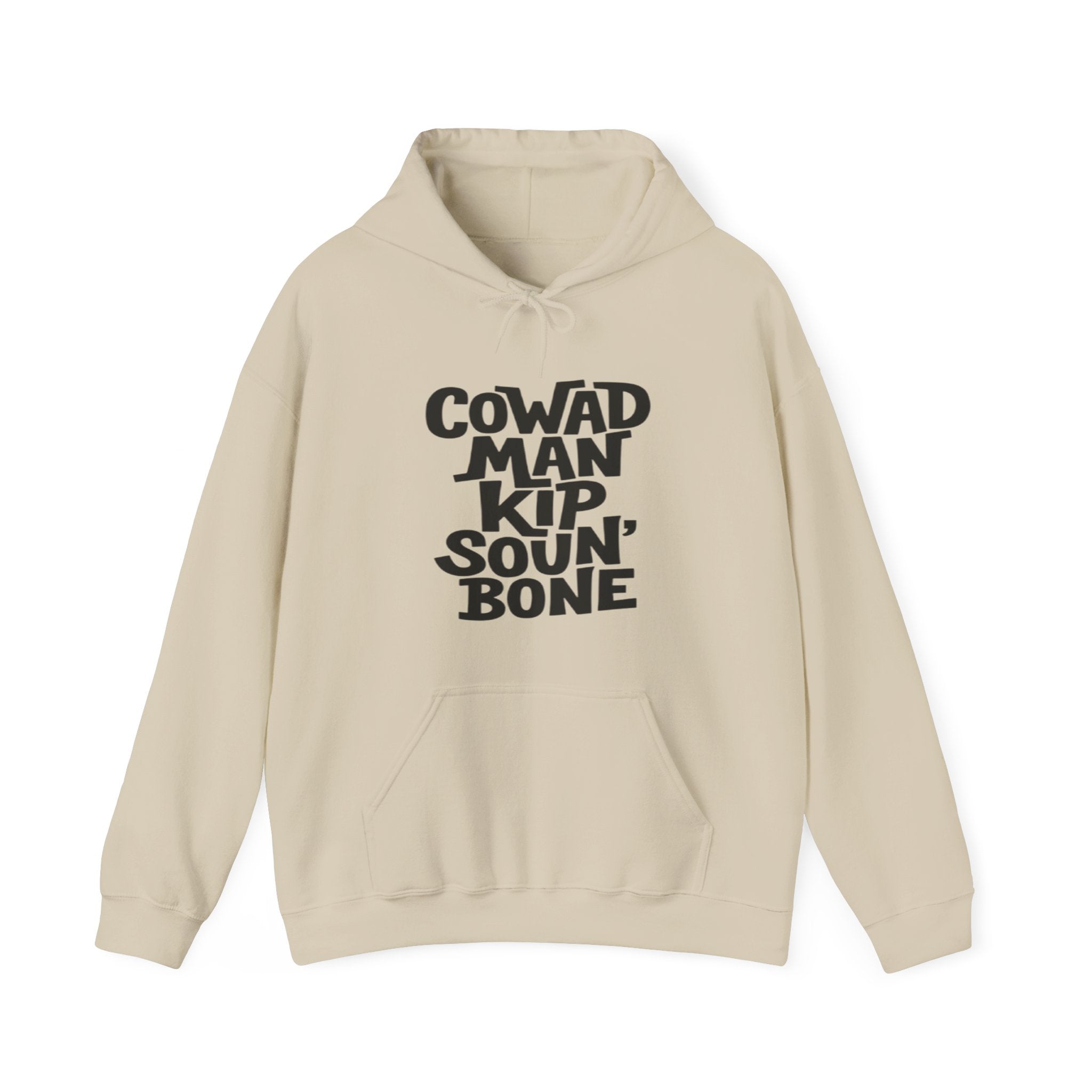 Cozy Statement Hoodie: 'COWAD MAN KIP SOUN' BONE', Casual Fashion, Gift for Friends, Unique Sweatshirt, Unisex Apparel