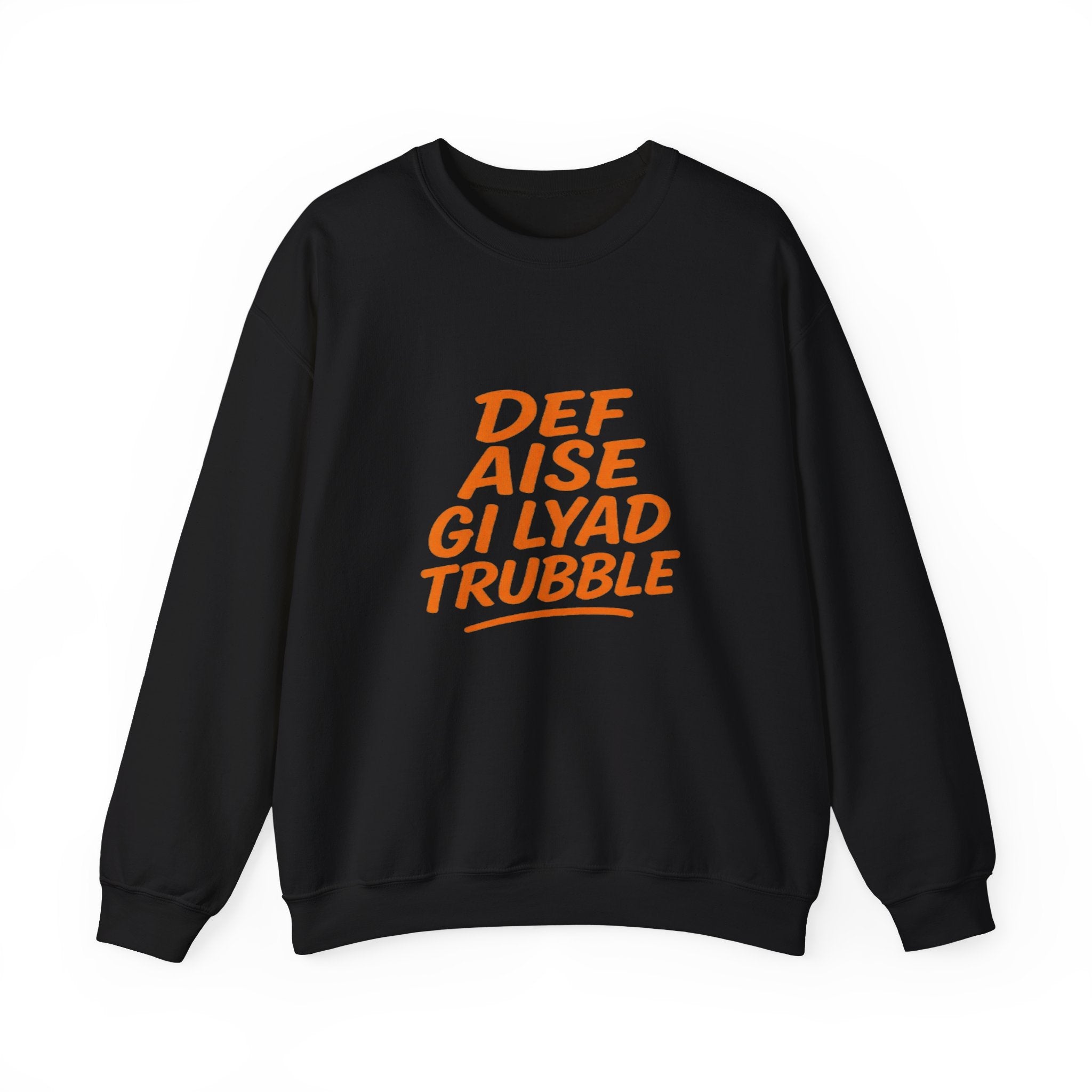 Crewneck Sweatshirt with Jamaican Proverb, Retro Orange Graphic Tee, Cozy Sweatshirt, For Jamaican Lovers