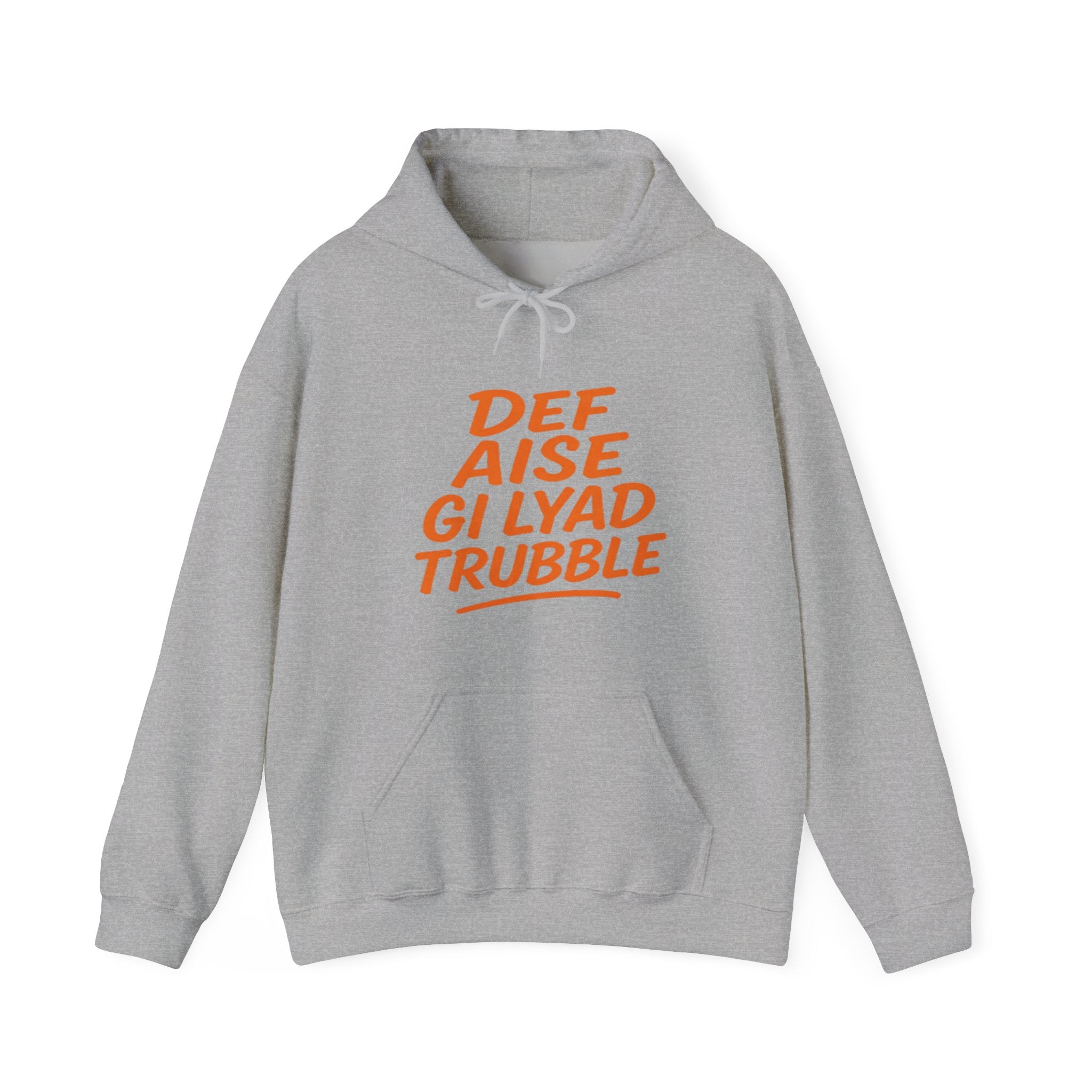 Graphic Hooded Sweatshirt, Retro Orange Graphic Hoodie, Cozy Hooded Sweatshirt, Jamaican Proverb Quote Pullover