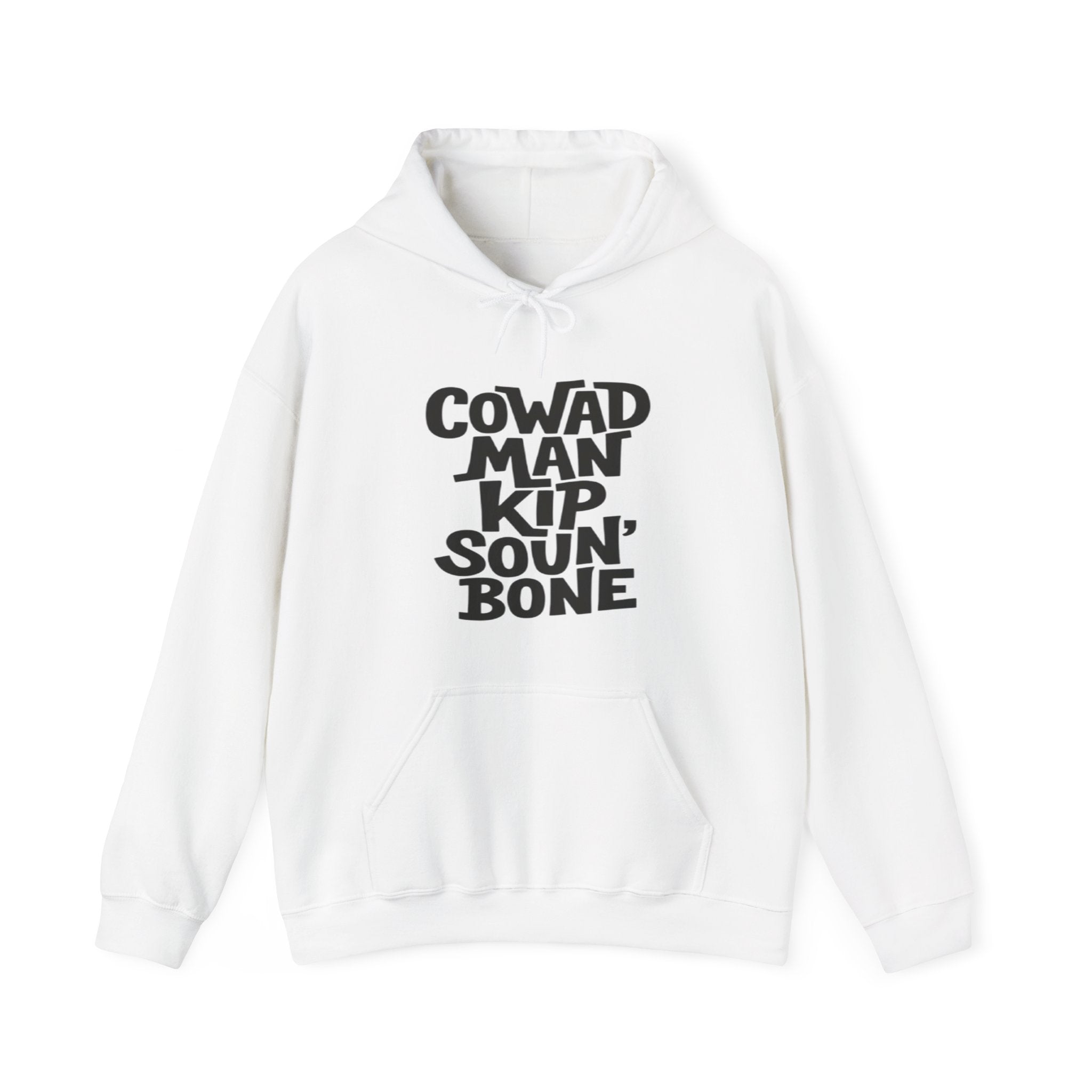Cozy Statement Hoodie: 'COWAD MAN KIP SOUN' BONE', Casual Fashion, Gift for Friends, Unique Sweatshirt, Unisex Apparel