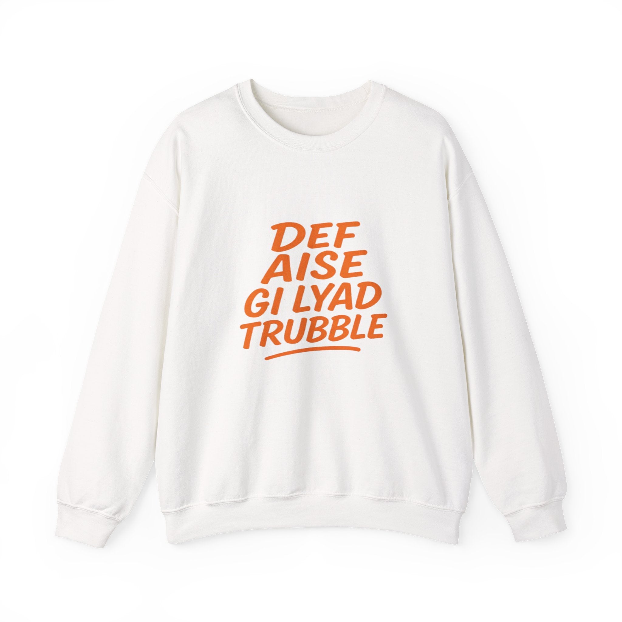 Crewneck Sweatshirt with Jamaican Proverb, Retro Orange Graphic Tee, Cozy Sweatshirt, For Jamaican Lovers
