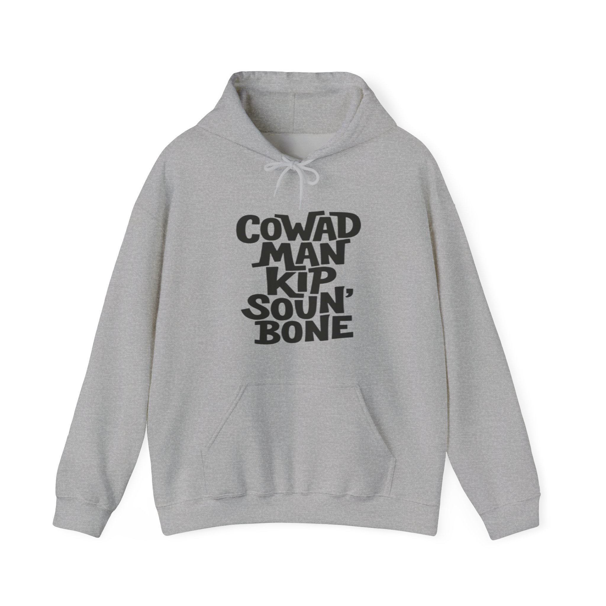 Cozy Statement Hoodie: 'COWAD MAN KIP SOUN' BONE', Casual Fashion, Gift for Friends, Unique Sweatshirt, Unisex Apparel