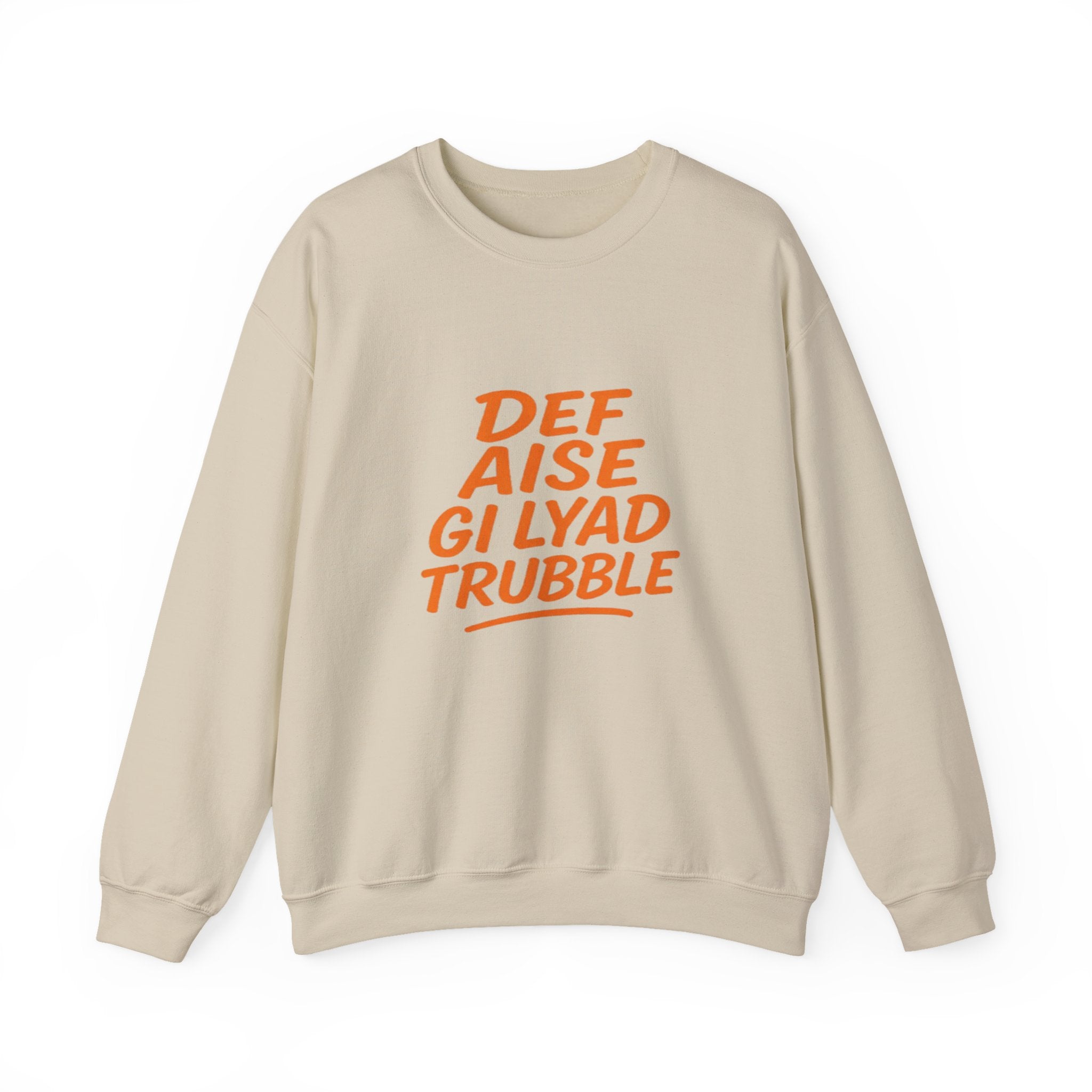 Crewneck Sweatshirt with Jamaican Proverb, Retro Orange Graphic Tee, Cozy Sweatshirt, For Jamaican Lovers