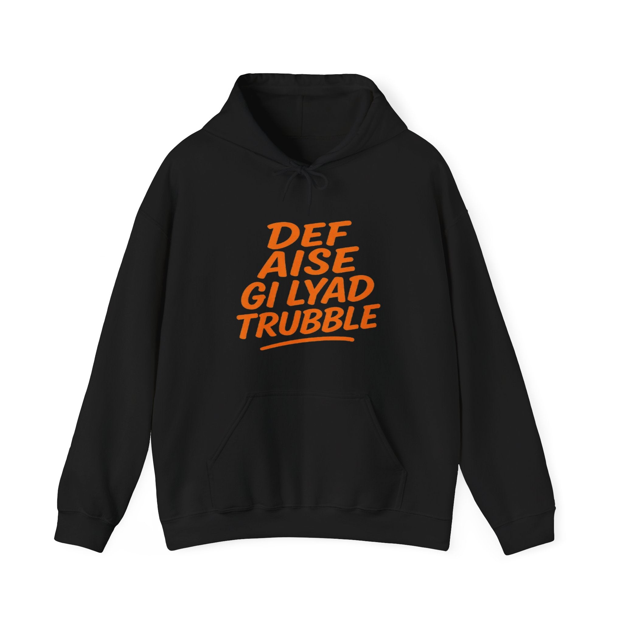 Graphic Hooded Sweatshirt, Retro Orange Graphic Hoodie, Cozy Hooded Sweatshirt, Jamaican Proverb Quote Pullover