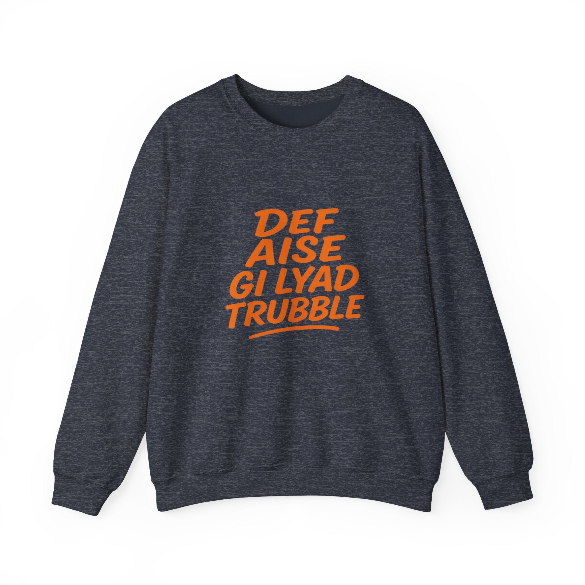 Crewneck Sweatshirt with Jamaican Proverb, Retro Orange Graphic Tee, Cozy Sweatshirt, For Jamaican Lovers