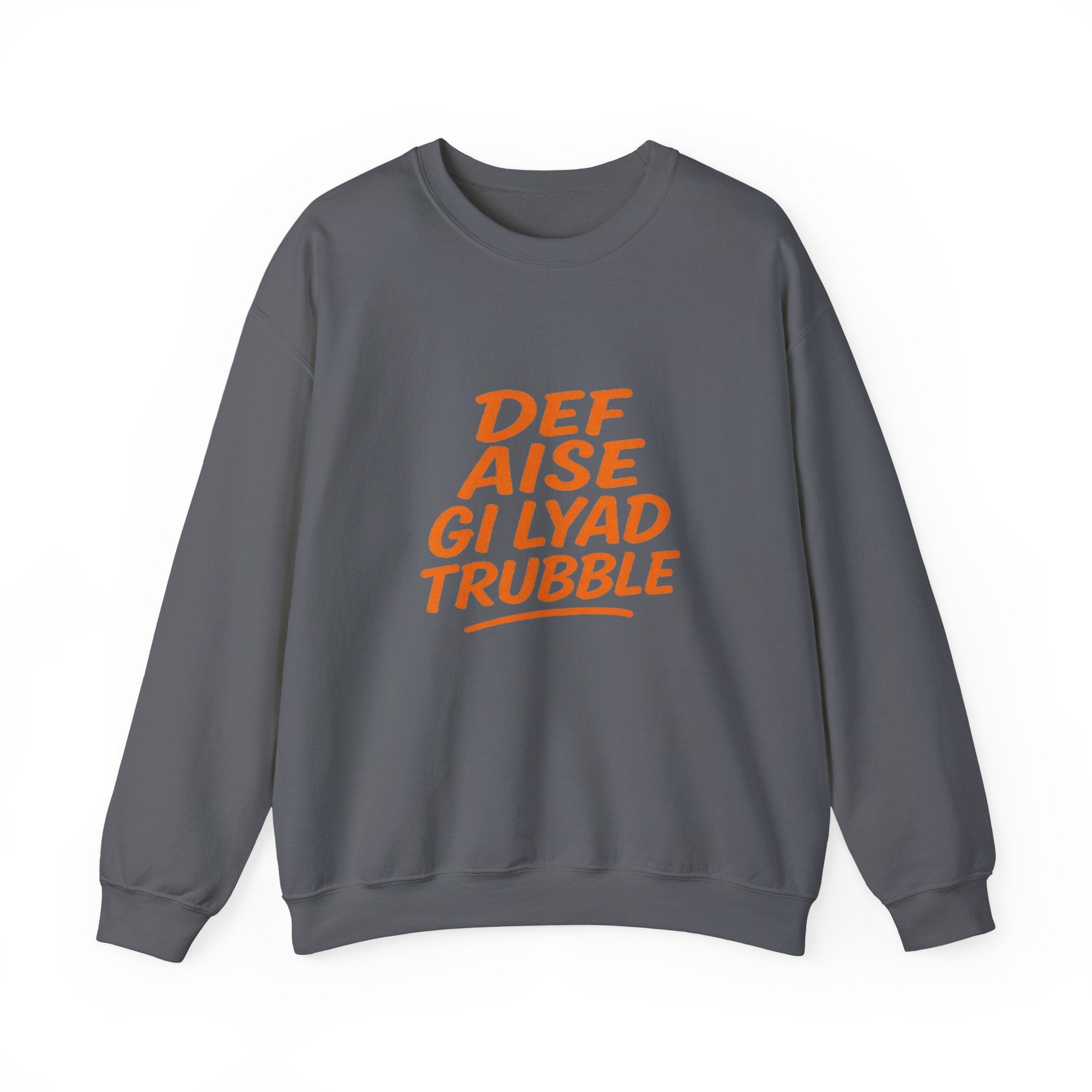 Crewneck Sweatshirt with Jamaican Proverb, Retro Orange Graphic Tee, Cozy Sweatshirt, For Jamaican Lovers