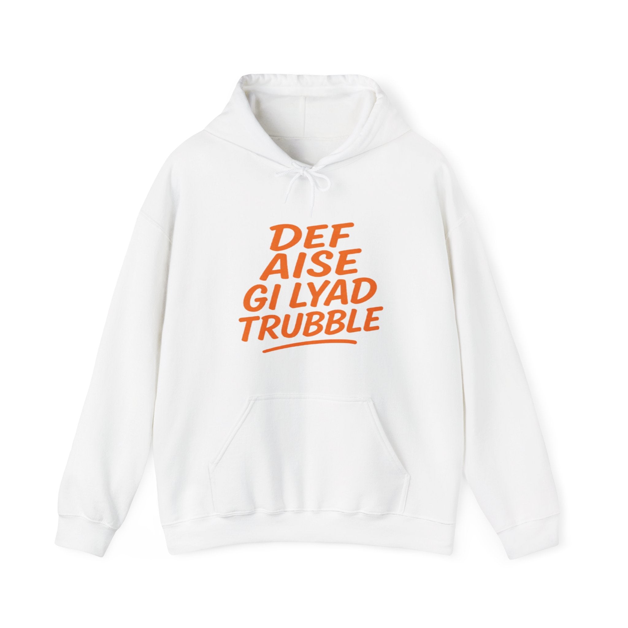 Graphic Hooded Sweatshirt, Retro Orange Graphic Hoodie, Cozy Hooded Sweatshirt, Jamaican Proverb Quote Pullover